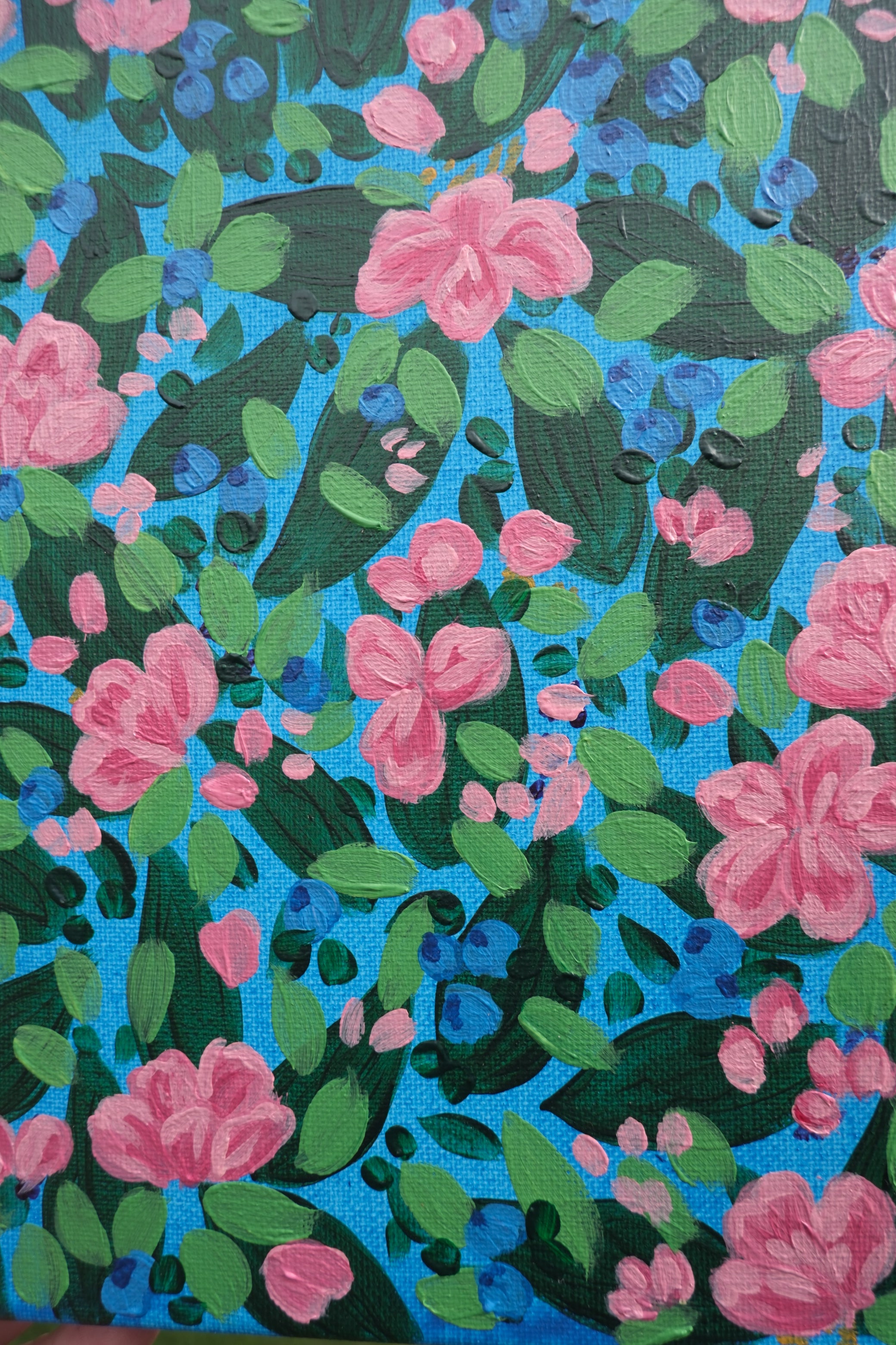 Blueberry Floral Canvas
